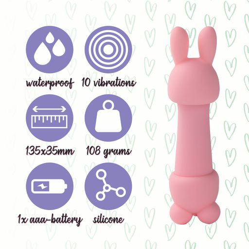 Feelztoys - Mister Bunny Wand Massager Vibrator With 2 Caps