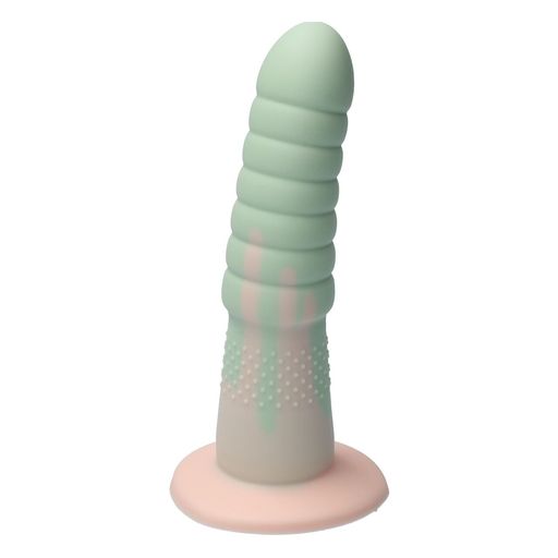 Ylva & Dite Aria Sage Green Ridged Suction Silicone Dildong