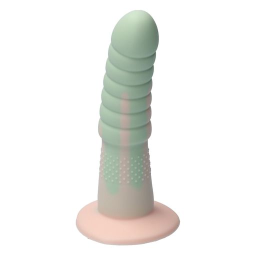 Ylva & Dite Aria Sage Green Ridged Suction Silicone Dildong